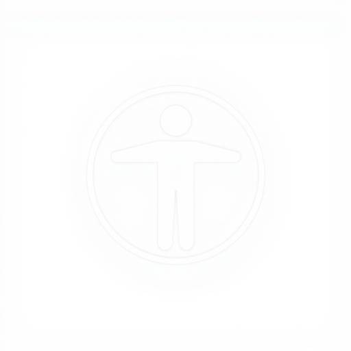 An icon representing accessibility, featuring a stylized person with arms outstretched, surrounded by a circle.