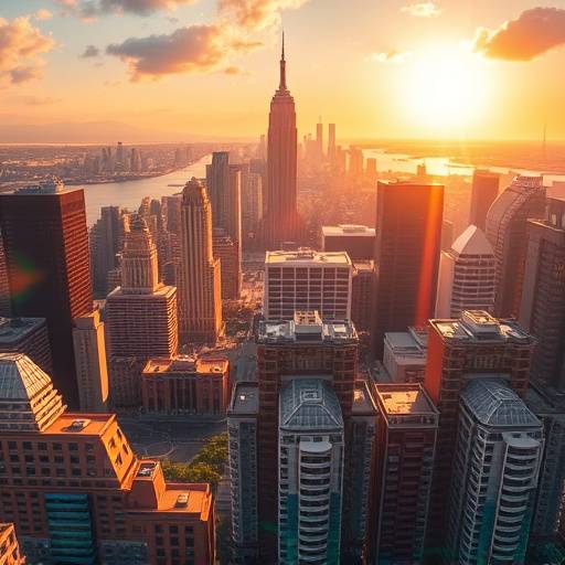 Screenshot from CityscapeTycoon showcasing a thriving metropolis built by the player.