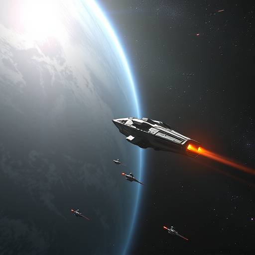 Screenshot from GalaxyFrontier showcasing a player's space station and fleet.